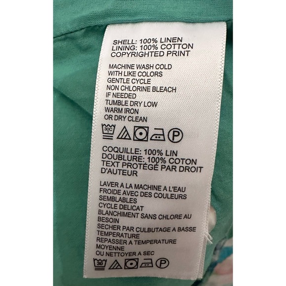 TOMMY BAHAMA Hibiscus Linen Sleeveless Dress Tropical Floral Sz S - Picture 7 of 7